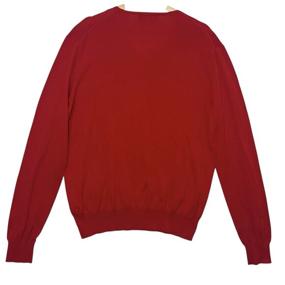 CH Carolina Herrera Men’s V-Neck Sweater Red Size XL Knit 100% Cotton Business - Picture 8 of 8